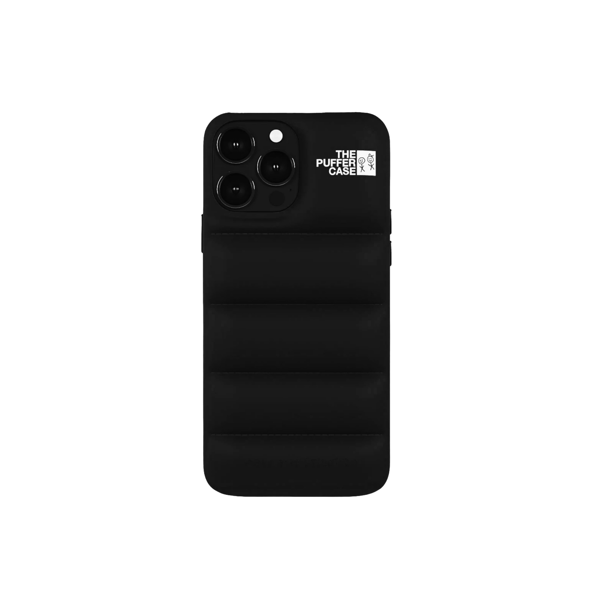 Timeless black Puffer Case for iPhone, the quintessence of style meets function.