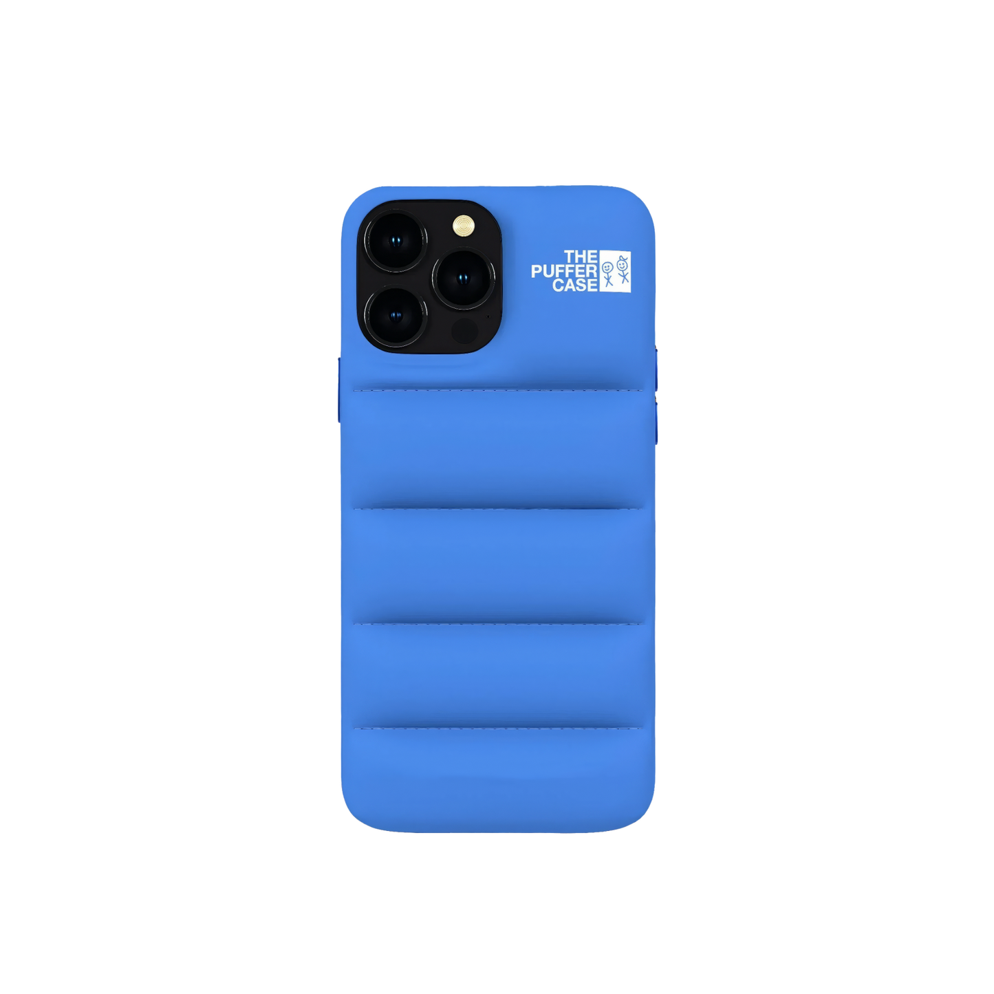 Soothing blue Puffer Case for iPhone, combining tranquility with quilted durability.