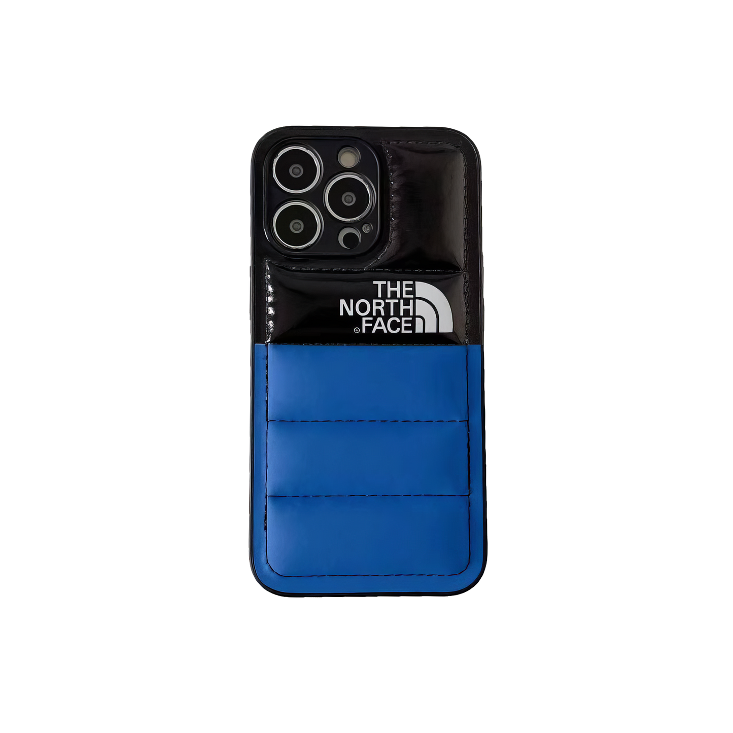 The North Face blue latex protective smartphone case.