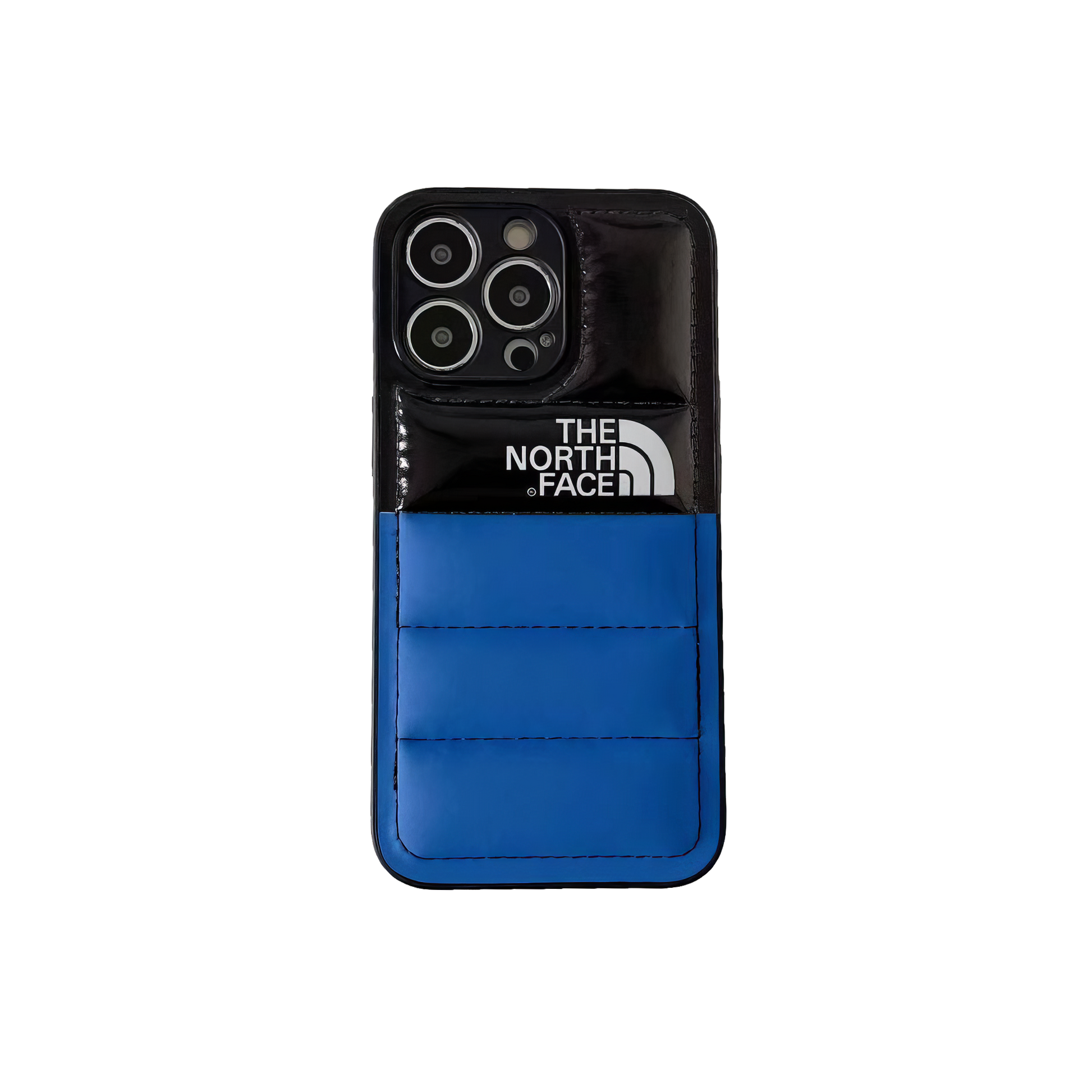 The North Face blue latex protective smartphone case.