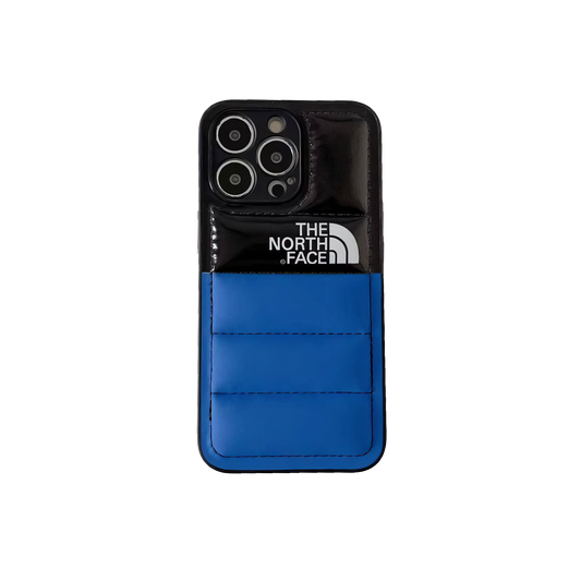 The North Face blue latex protective smartphone case.