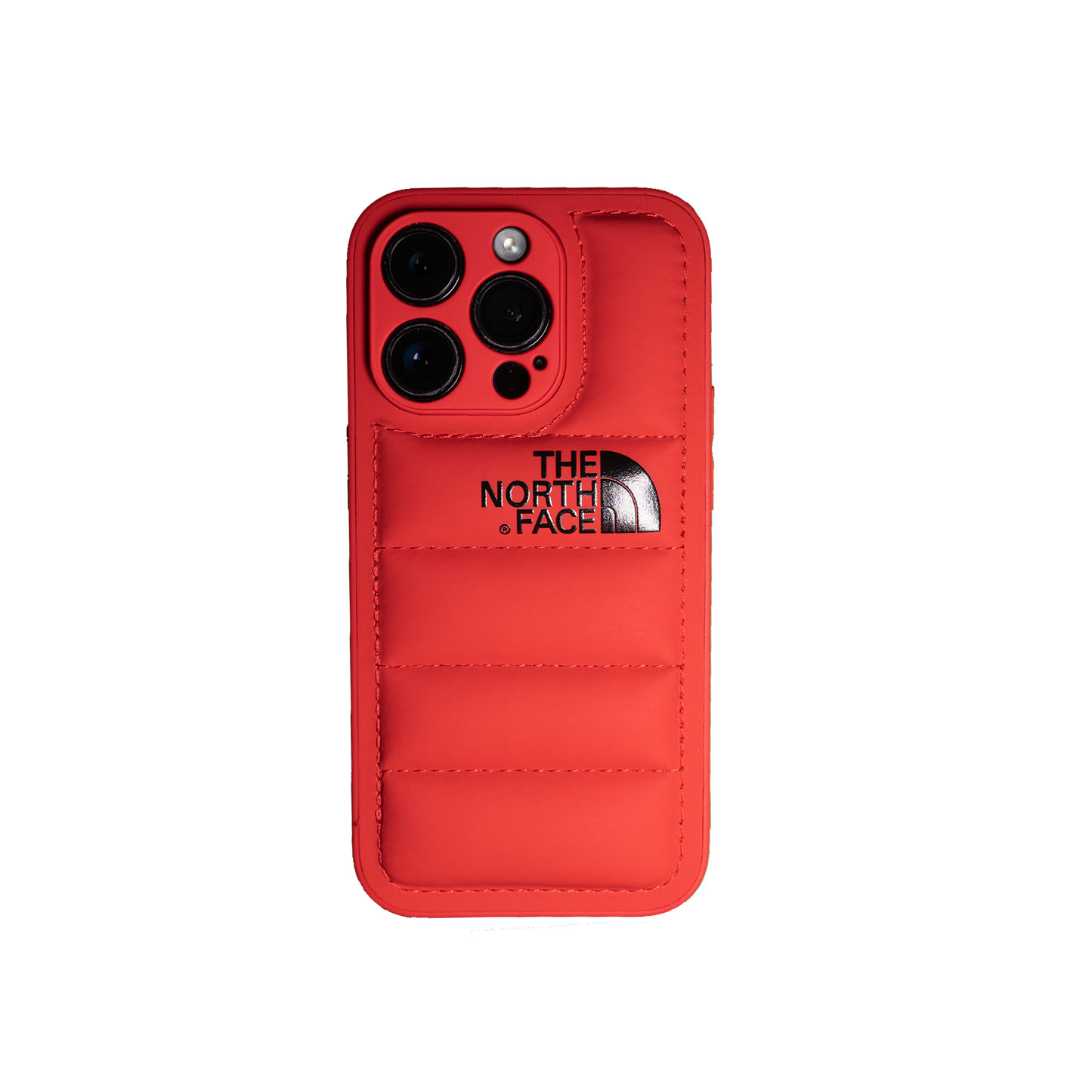 Striking red The North Face smartphone case, designed for the bold and active lifestyle.