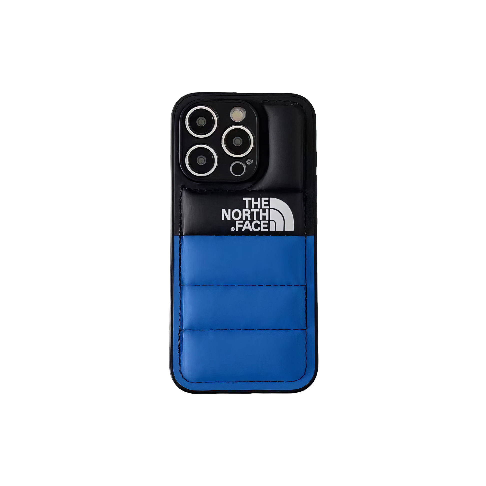 The North Face half blue and black smartphone case, reflecting calmness and resilience.