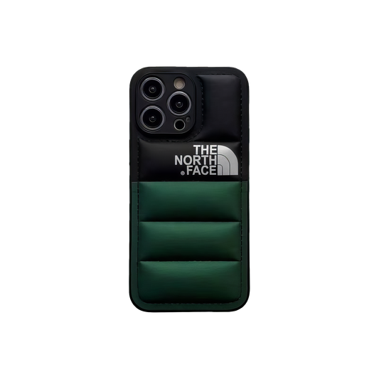 The North Face half dark green and black smartphone case, for a sophisticated outdoor vibe.