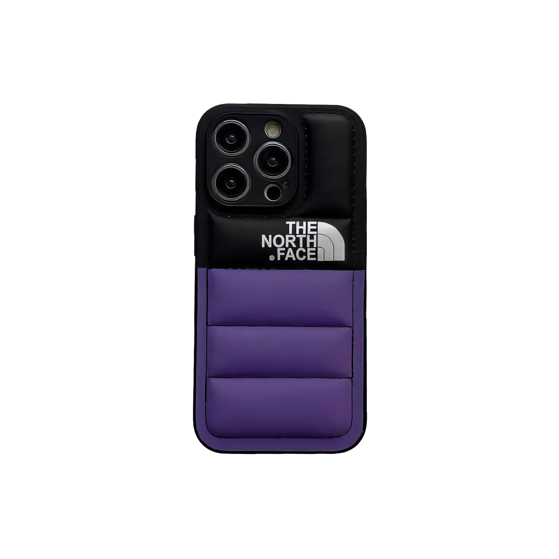 The North Face half purple and black smartphone case, showcasing royal elegance and toughness.