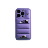 The North Face x Kaws collaboration purple smartphone case with distinctive artistic accents